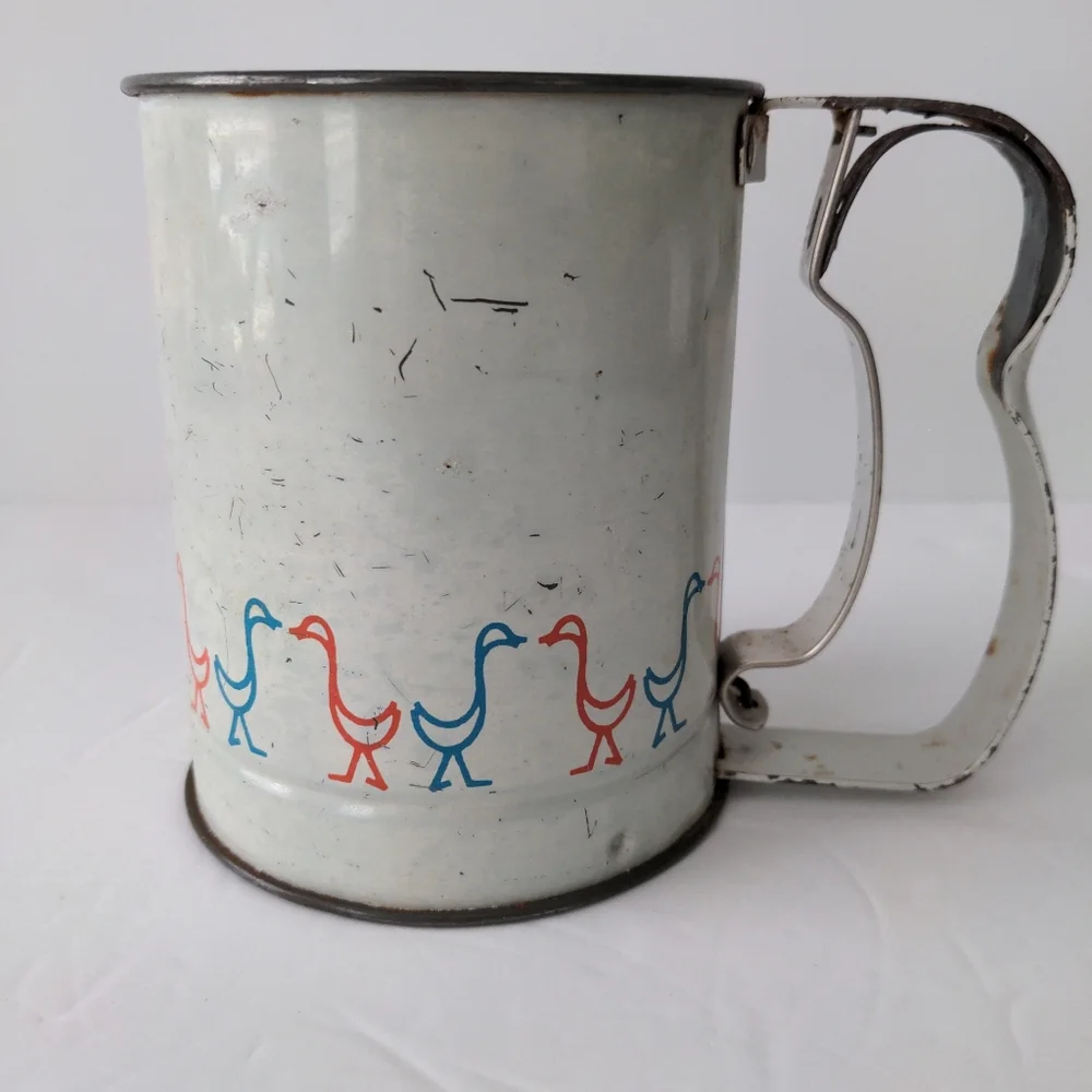 Androck Flour Sifter Geese Ducks Kitchen Vintage Collectibles